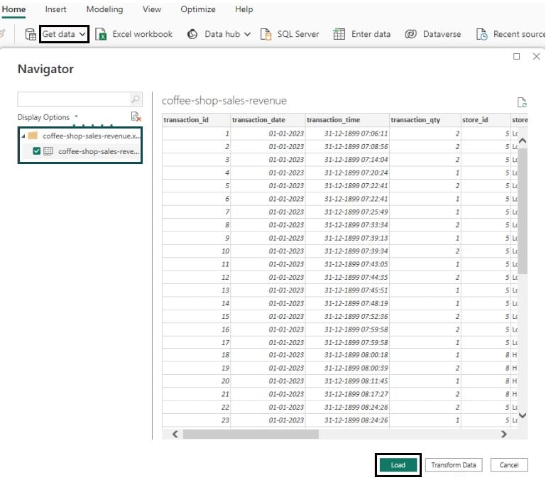 Power BI Divide - Example 1 - Step 1