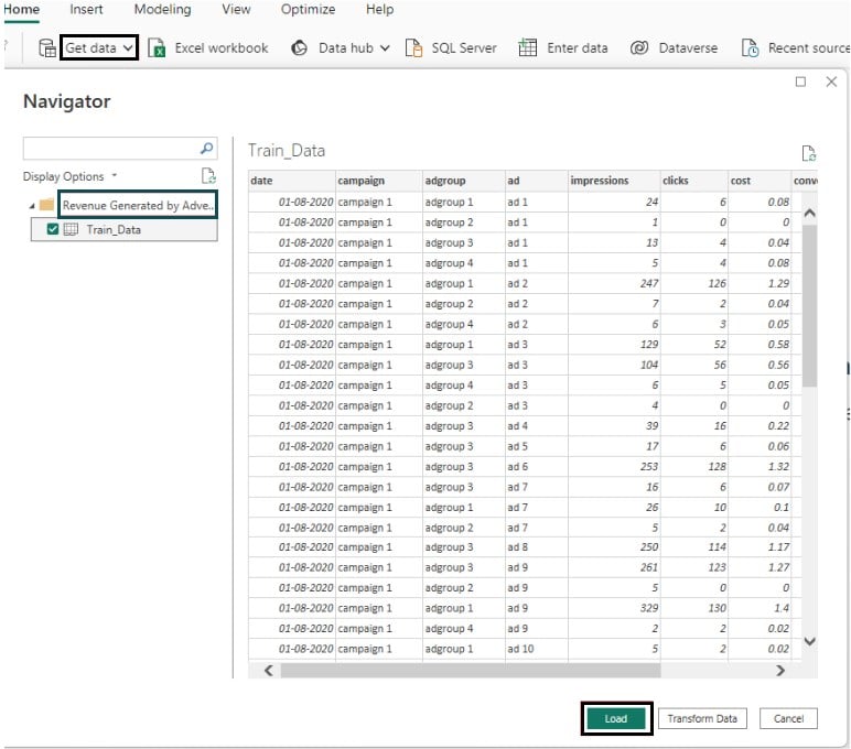 Power BI Divide - Example 2 - Step 1
