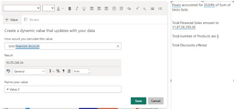 Power BI Smart Narrative - Page - Step 4