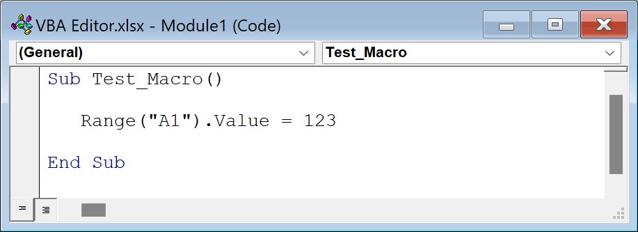 VBA Editor Question 4