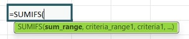 SUMIF Formula