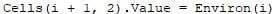 VBA Environ Example 1-4