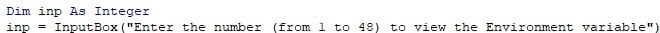 VBA Environ Example 1-6