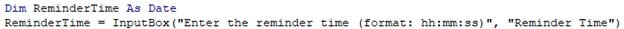 VBA OnTime Example 3-1