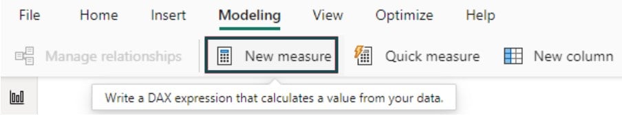 Power BI Date Function - Day - Step 1