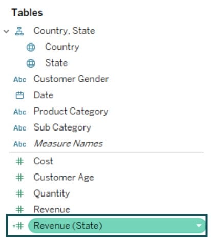 Tableau Fixed - Example 1 - Step 3 - Revenue