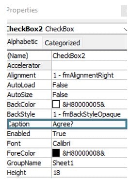 VBA CHECKBOX Example 3-1