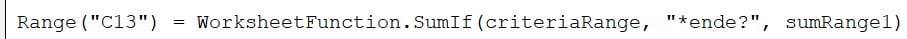 VBA SUMIF Function - Example 1 - step 4