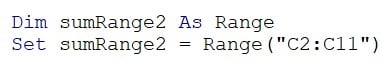VBA SUMIF Function - Example 1 - step 5