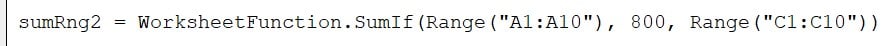 VBA SUMIF Function - Step 6