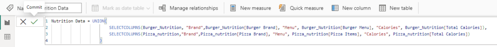 Power bi Union - Example 2 - Step 3