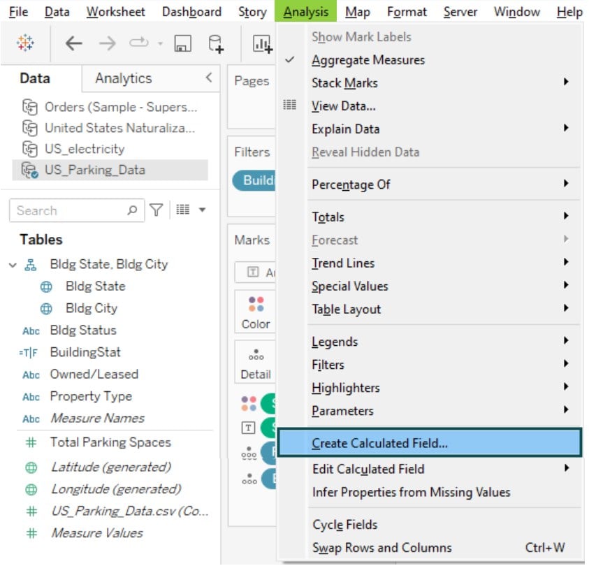 Tableau Parameters - Example 1 - Step 4