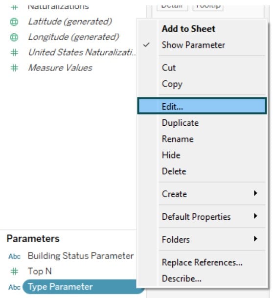 Tableau Parameters - Example 3 - Step 4
