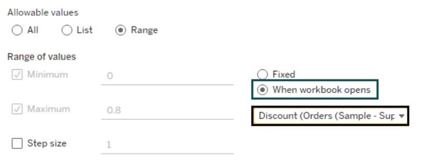 Tableau Parameters - Step 7 - workbook