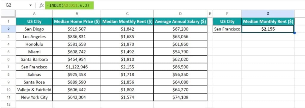 Advanced Google Sheets Formulas - Method 2 - Step 2