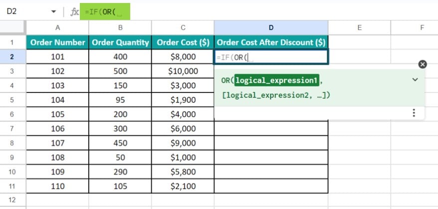 Advanced Google Sheets Formulas - Method 6 - Step 1 - first