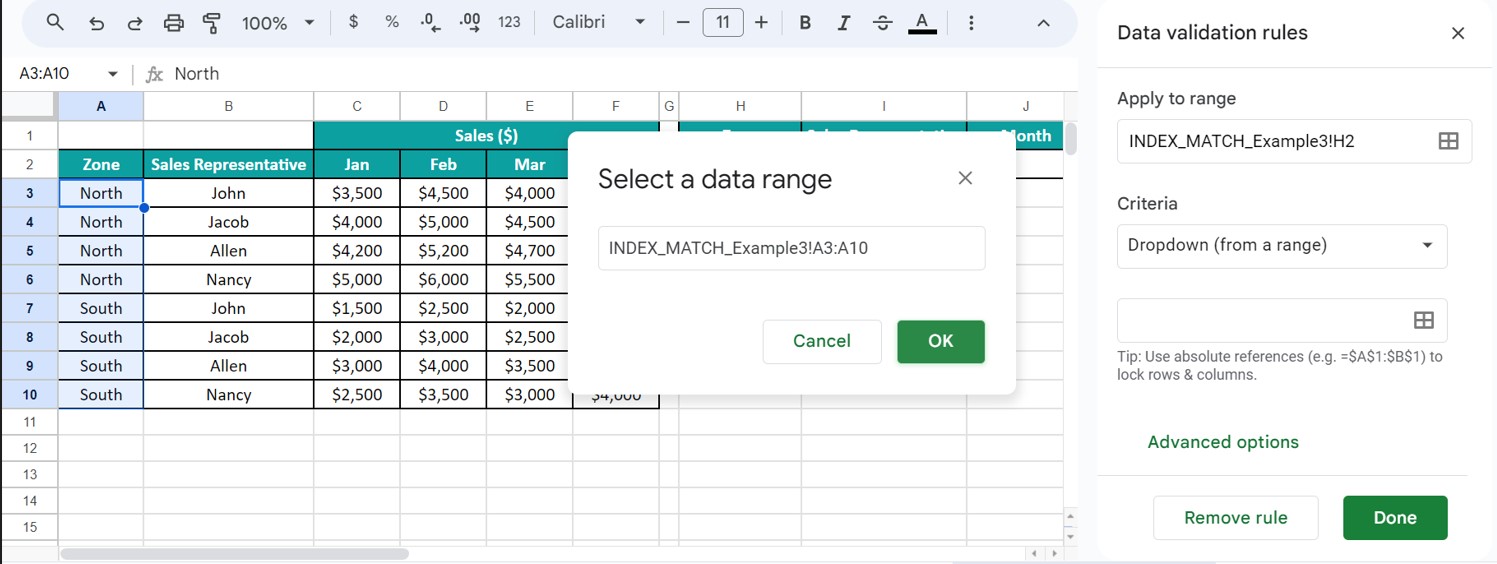 INDEX MATCH Function In Google Sheets - Syntax, Examples
