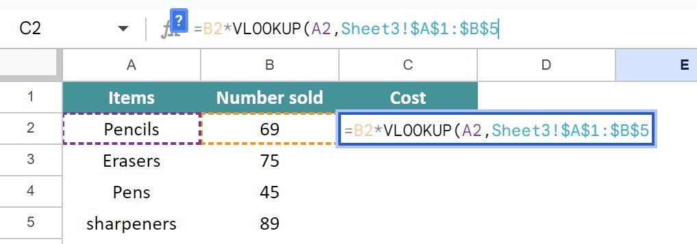 How-to-VLOOKUP-Wildcard-in-Google-sheets-Step-2