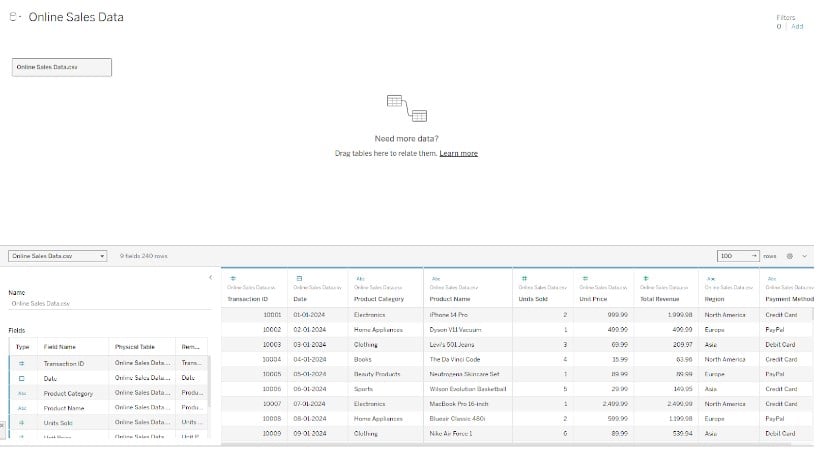 Bubble Chart in Tableau - Create - Step 1