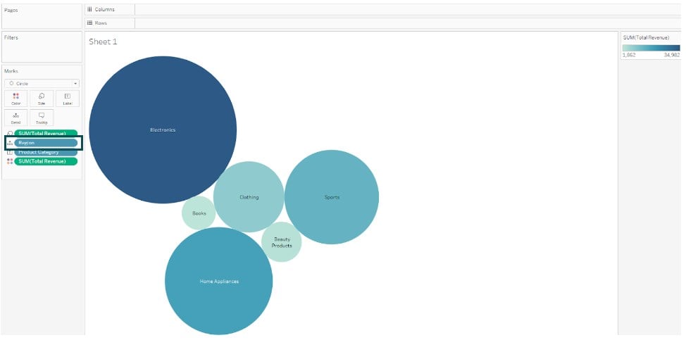 Bubble Chart in Tableau - Create - Step 4