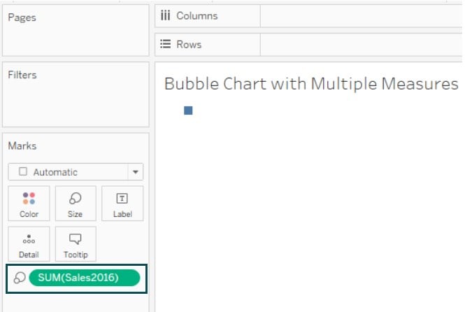 Bubble Chart in Tableau - Example 1 - Step 2