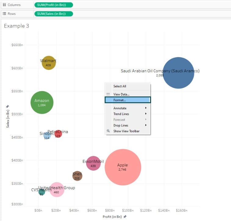 Bubble Chart in Tableau - Example 3 - Step 22