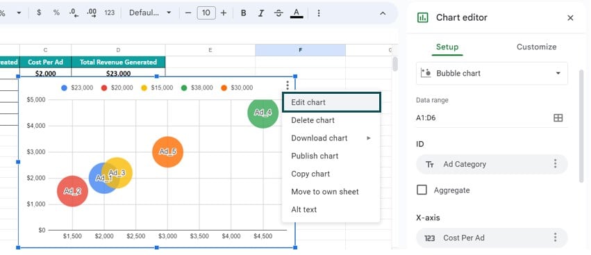 Customize the Bubble Chart Example 1-3