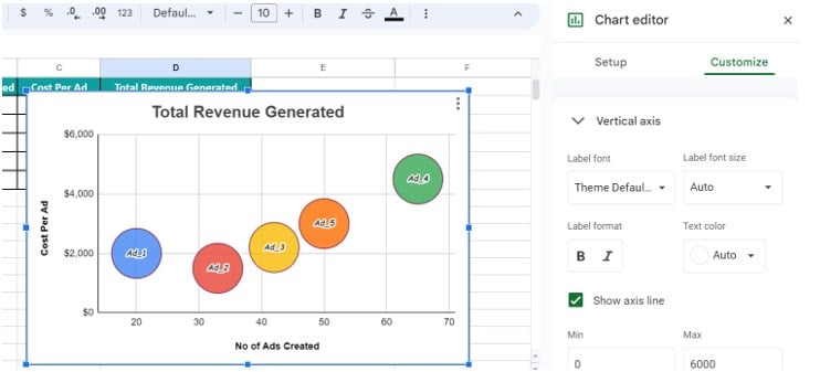 Customize the Bubble Chart Example 1-8