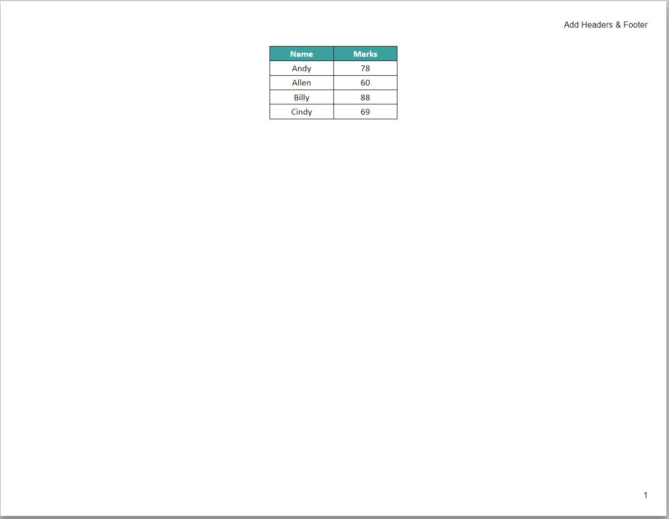 Header And Footer In Google Sheets - How To Add and Remove?