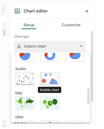 How to Create Bubble Chart in GS 1-2