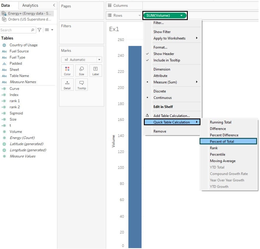 Sankey chart in Tableau - Example 1 - Step 11