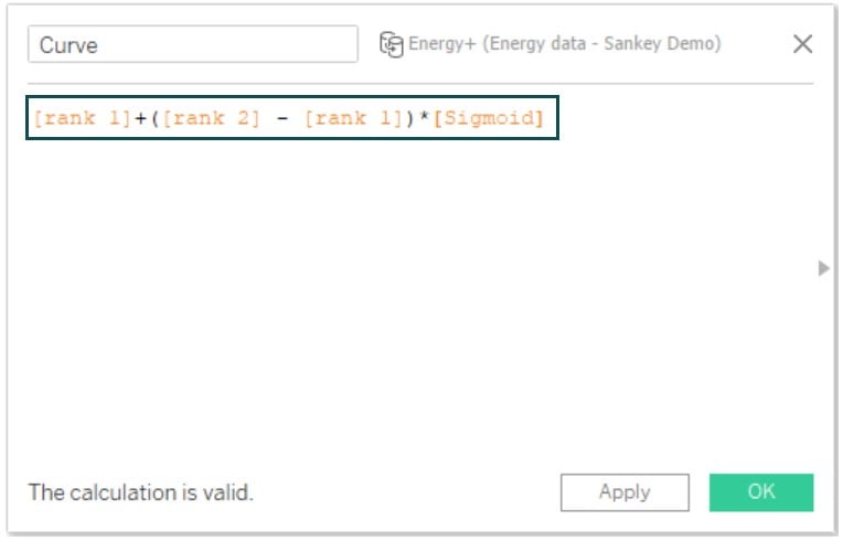 Sankey chart in Tableau - Example 1 - Step 3 - Curve