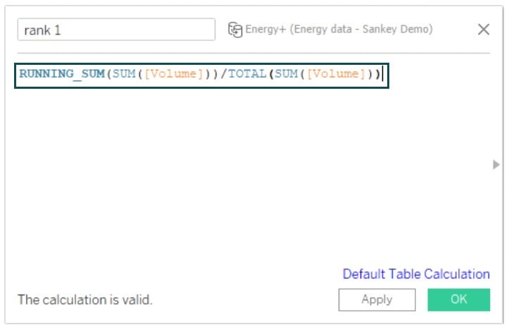 Sankey chart in Tableau - Example 1 - Step 3 - Running