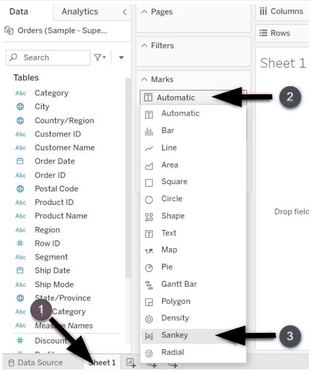 Sankey chart in Tableau - Example 2 - Step 4