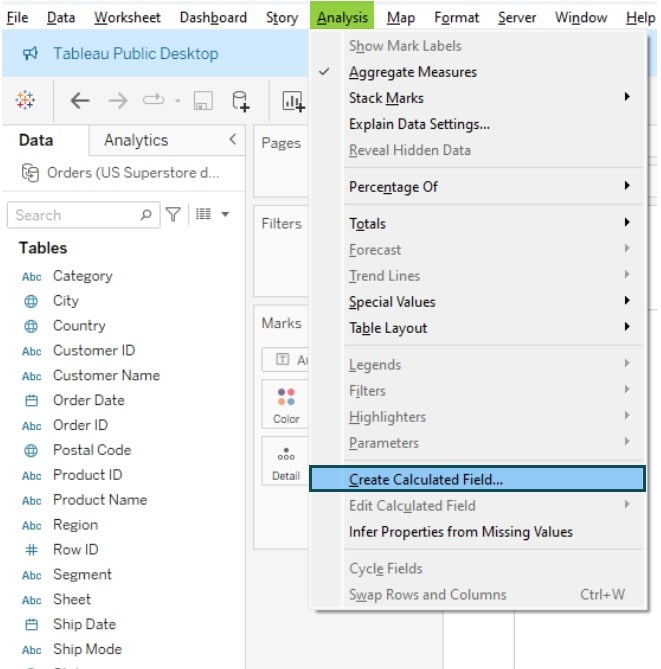 Sankey chart in Tableau - create - Step 3