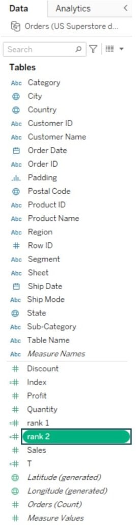 Sankey chart in Tableau - create - Step 9 - renamed field