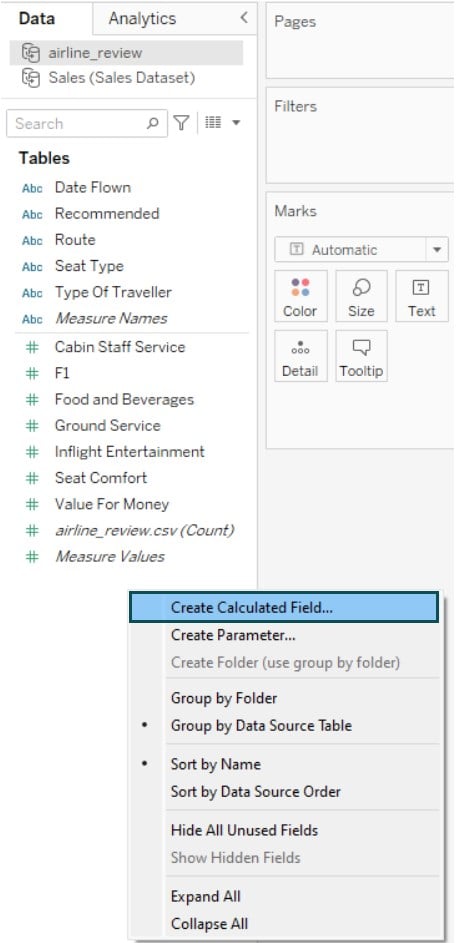 Tableau Contains - Example 1 - Step 2