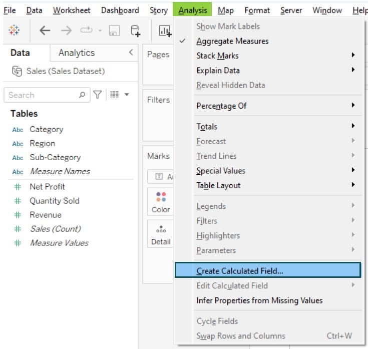 Tableau Contains - use - Step 3