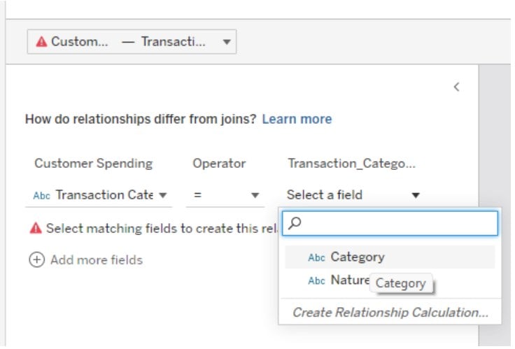Tableau Relationship - Example 1 - Step 6