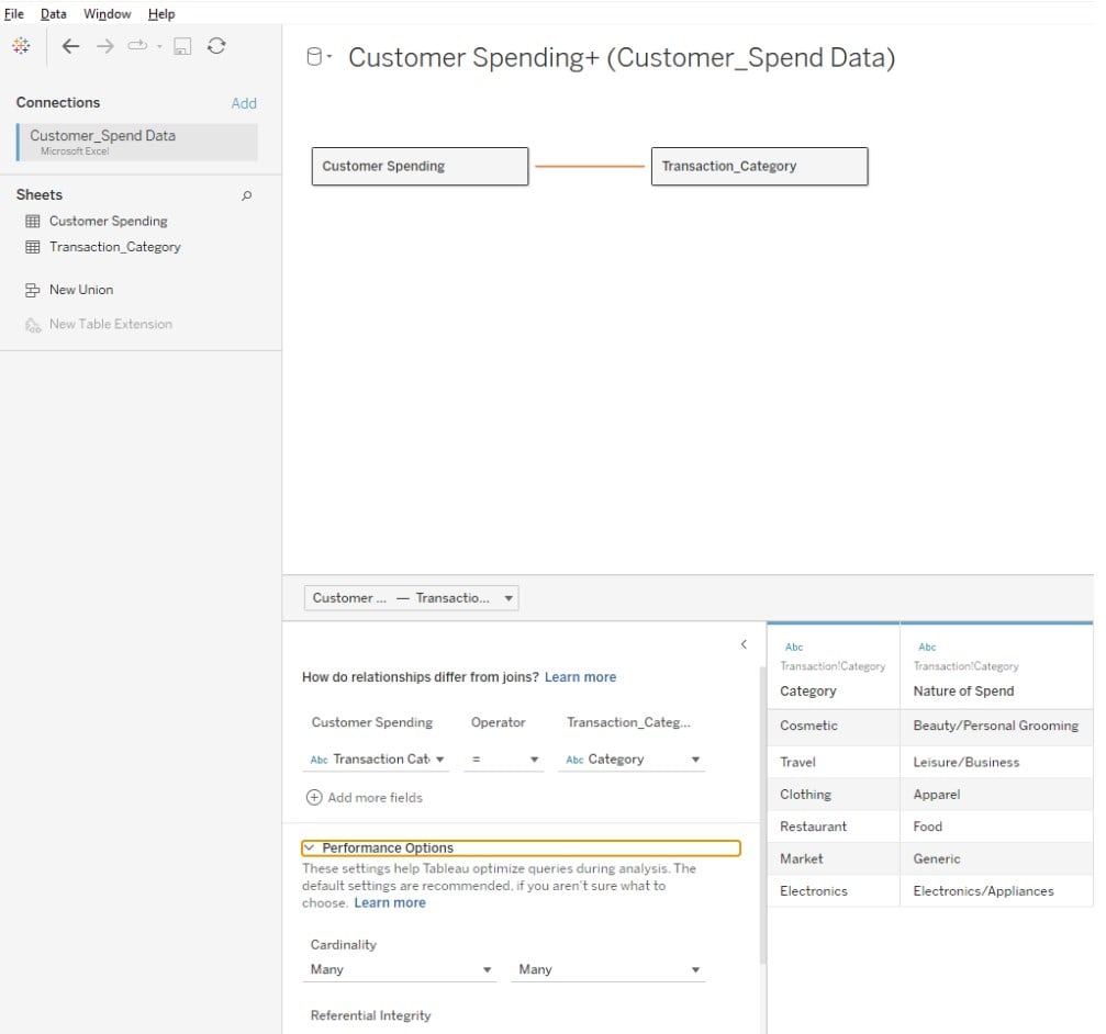 Tableau Relationship - Example 1 - Step 8