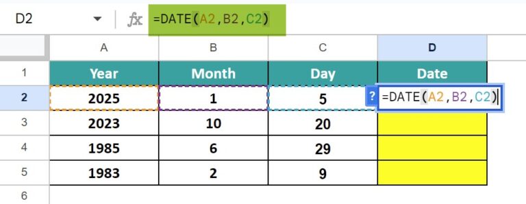 DATE Function In Google Sheets - Examples, Formula, How to Use