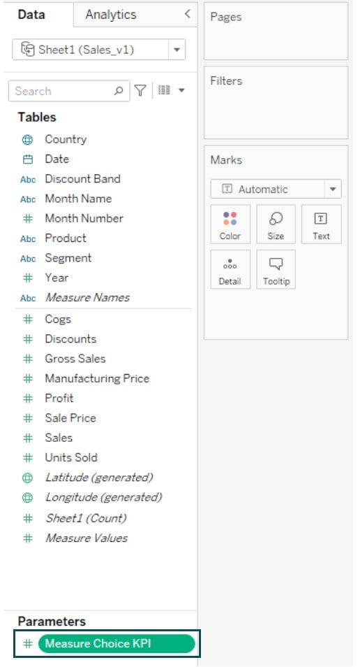 Tableau Conditional Formatting - Example 4 - Step 3 - parameter