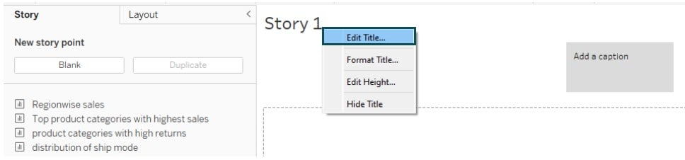 Tableau Storyline - Step 4