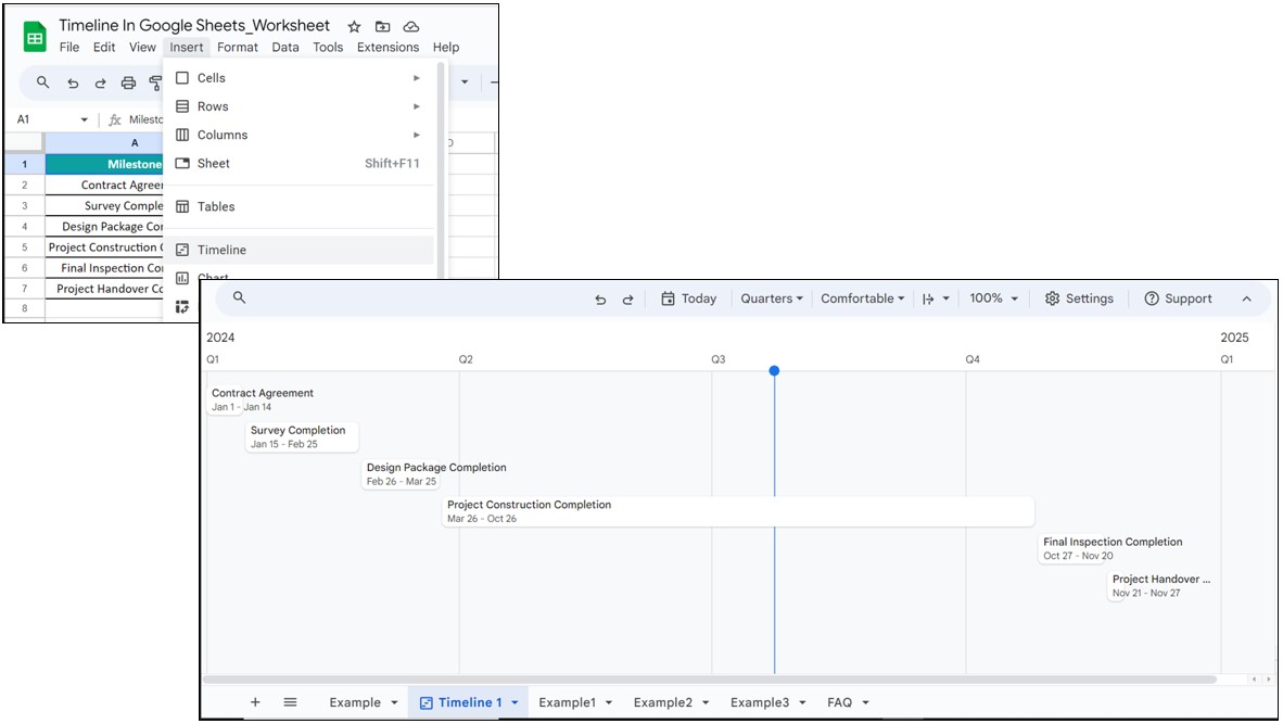 Google Timeline Feature Timeline In Google Sheets - What Is It, Examples, How To Create?