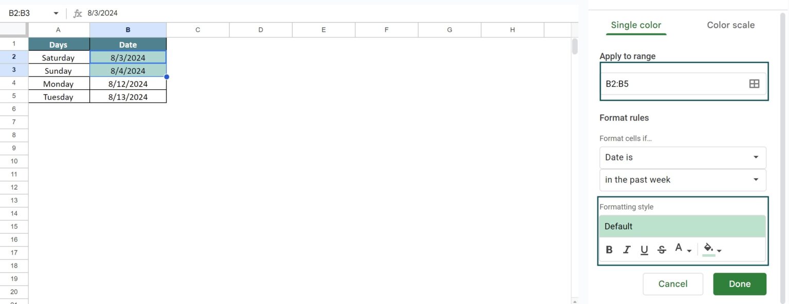 Conditional Formatting For Dates In Google Sheets - How to Do?