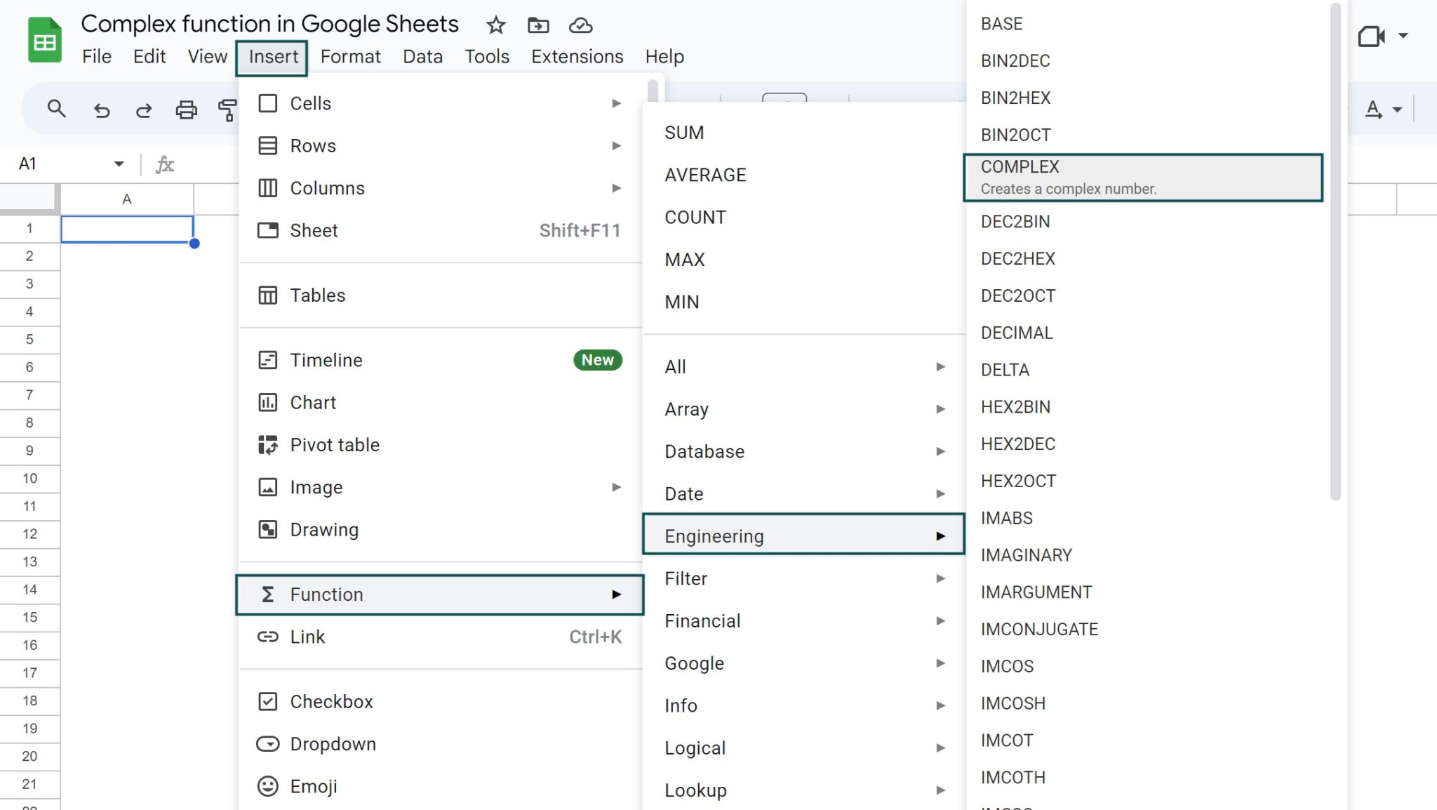 COMPLEX Function In Google Sheets - Definition,How to Use?