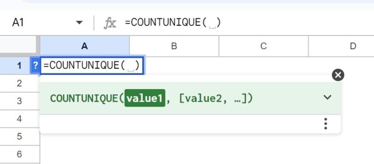 COUNTUNIQUE In Google Sheets - Definition, Syntax, How to Use