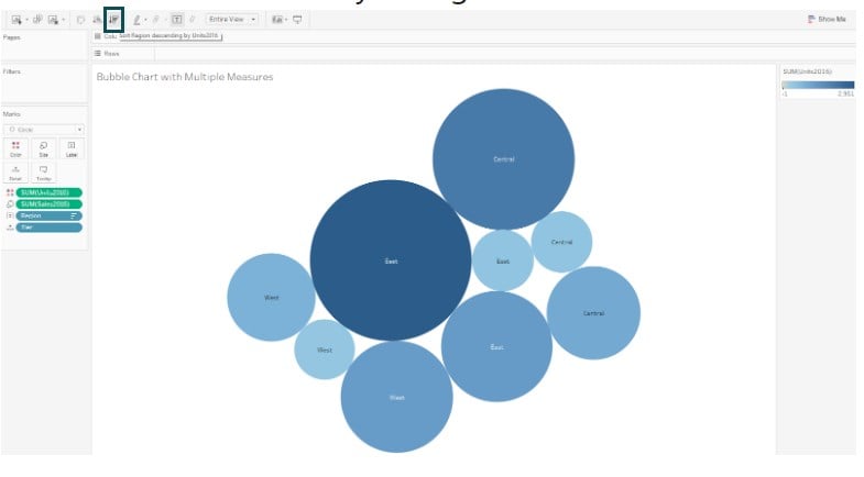Tableau Chart Types - Bubble Chart - Step 7 - Chart