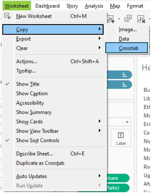 Tableau Export to Excel - Copy - crosstab