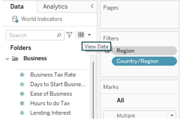 Tableau Export to Excel - Tableau view - Data